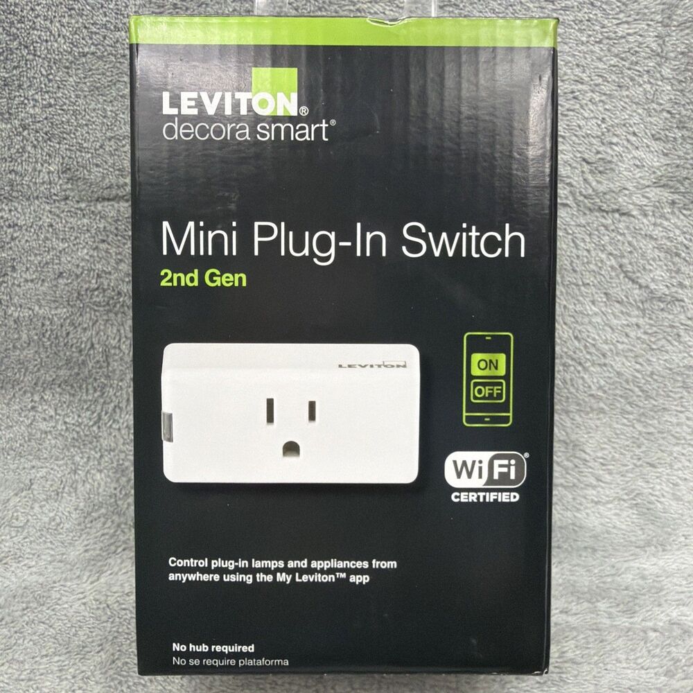 Leviton-Decora Smart WiFi Plug (Gen2) Wire-Free Control D215P Switch